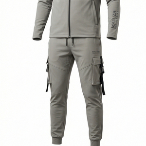 Unisex Slim Fit Compression Training Running Gym Performance Wear Set Maluza Tracksuit Breathable Quick Dry Lightweight Textured - Product Image 1