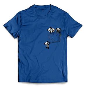 เสื้อยืดพิมพ์ลายแพนด้าสีดำสำหรับผู้ชาย เสื้อยืดลายการ์ตูนแพนด้าน่ารัก เสื้อยืดลำลองผ้าฝ้ายระบายอากาศได้ดี แขนสั้น สตรีทแวร์ คุณภาพสูง - Product Image 6