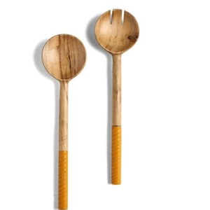 Ensemble de couverts élégants en bois naturel pour la maison et l'hôtel, comprenant des fourchettes et des ustensiles de cuisine uniques - Product Image 5
