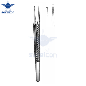 Suturing Micro Forceps <b>12</b> cm / 4-3/4 Inch Straight with 0.3 mm Tip and 1:2 Teeth Stainless Steel Microsurgical Instrument - Product Image 6