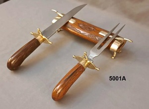 Vtinage Ensemble de couteaux à viande en acier Damas de patrimoine, sélectionné à la main, avec manche en bois de rose et lame en acier inoxydable - Product Image 2