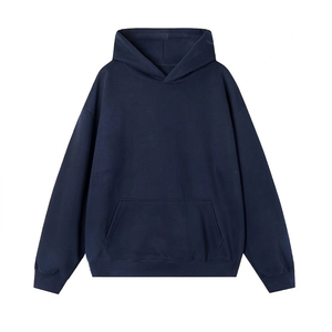 เสื้อฮู้ดโอเวอร์ไซส์แบบยูนิเซ็กซ์ สีพื้น ผ้าฝ้ายถัก 100% สวมใส่สบายๆ สำหรับฤดูใบไม้ร่วง มีกระเป๋า ดีไซน์ตามสั่ง - Product Image 2