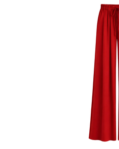 Pantalon large rouge personnalisé pour femme, taille haute, avec cordon de serrage, coupe décontractée, droit, doux et confortable, idéal pour la détente et la mode. - Product Image 3