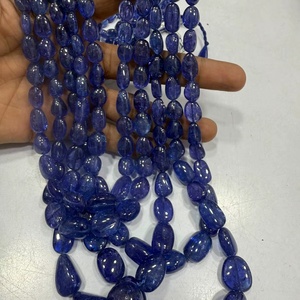 สร้อยคอ Tanzanite ทรงก้อนเรียบ ขนาด 8-15 มม. ยาว 19 นิ้ว พลอยธรรมชาติ รู 0.40 มม. สำหรับทำเครื่องประดับ ราคาขายส่ง - Product Image 1