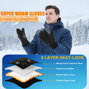 Wholesale Custom Made Winter <b>Gloves</b> Windproof Outdoor Sports Running Motorcycle <b>Touch</b> Screen Non-slip Warm Full Fingers <b>Gloves</b> - Product Image 5