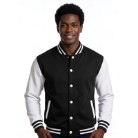 Blouson universitaire en gros avec production de style varsity, corps en sergé de coton avec boutons-pression