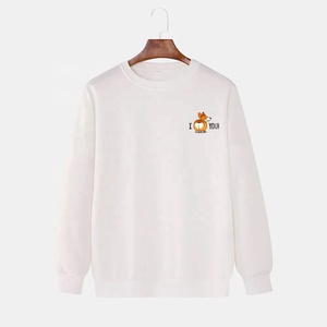 Sweat-shirt graphique à col rond en molleton épais avec imprimé poitrine chien Corgi mignon, pull unisexe, vente en gros - Product Image 4
