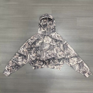 Sweat à capuche camouflage pour homme en molleton de coton épais avec broderie et fermeture éclair, imprimé par sublimation, vente en gros - Product Image 5