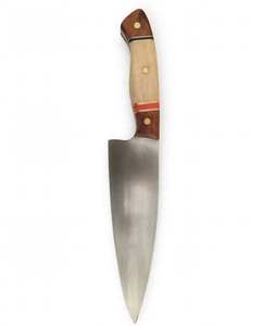 Cuchillo de Chef de Acero Inoxidable Forjado a Mano con Mango de Madera Segmentada, Herramienta de Cocina - Product Image 4