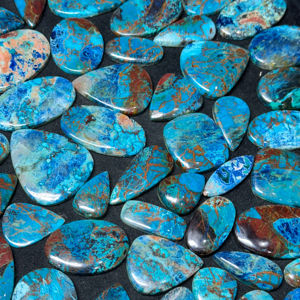 Mahnaj <b>Gems</b> Rare Quality Natural Azurite Matching Gemstone bulk lot Loose Crystal <b>Stone</b> Cabochons for DIY Jewelry Making . - Product Image 1