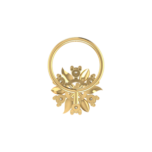 AJRETAIL Clou de nez en or 14 carats style pétale de fleur étincelant avec diamant de 0,06 ct - Product Image 5