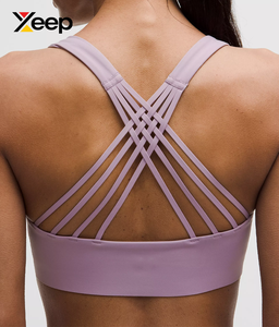 เสื้อชั้นในกีฬาโยคะคุณภาพสูงสำหรับผู้หญิง XEEP รุ่น XC-SB-118 แบบเรียบง่าย ระบายอากาศได้ดี สายปรับได้ แผ่นรองถอดออกได้ รองรับได้ดีเยี่ยม แห้งเร็ว - Product Image 4