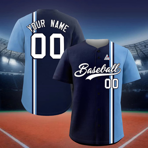 Maillot de baseball personnalisé rose et turquoise pour homme, boutonné, manches courtes, 100 % coton biologique, antibactérien, imprimé sérigraphié sur le devant - Product Image 3