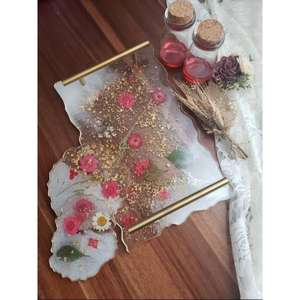 Plateau de service minimaliste en résine de qualité supérieure avec finition durable et aspect naturel pour usage domestique et commercial, destiné à l'exportation - Product Image 4