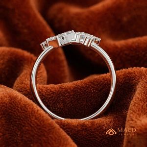 Moissanite <b>Ring</b> Emerald Asscher Round Cluster Open Wide Band 925 Sterling <b>Silver</b> <b>Statement</b> <b>Ring</b> for Women Fine Jewelry - Product Image 3