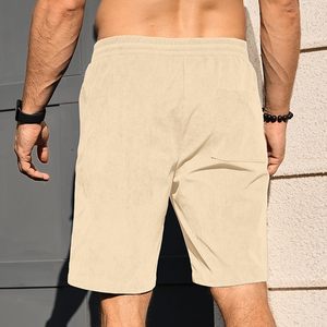 Pantalones cortos deportivos casuales de tela de alta calidad con cordón ajustable para hombre, pantalones cortos deportivos de color sólido para hombre, pantalones cortos para correr y gimnasio para hombre - Product Image 4