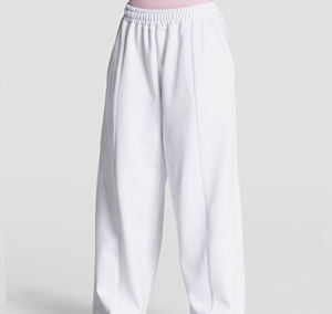 <b>Women</b>’s Minimal Wide <b>Leg</b> Sweatpants Soft Fleece Casual Trousers Elastic Waist Relaxed <b>Straight</b> Fit Lounge Pants Everyday - Product Image 4