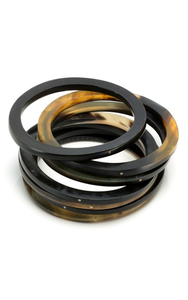 Bracelets en corne véritable, bijouteries de créateurs, bracelet en corne de vache avec design poli, fabrication artisanale HF CRAFTS - Product Image 3
