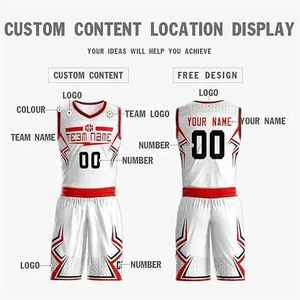 Conjunto de Uniforme de Baloncesto Personalizado con Patrón Geométrico, Sublimado, para Hombre, Nombre del Equipo, Número, Chaleco sin Mangas, Pantalones Cortos y Calcetines - Product Image 4