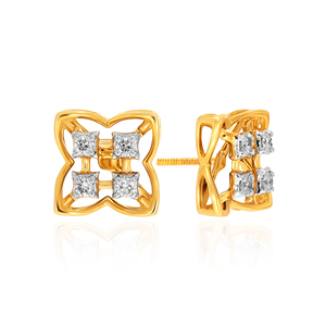 Pendientes de Diamantes Florales Elara, Oro Amarillo de 18K, Diseño de Racimo Floral, Diamantes Cultivados en Laboratorio de Corte Redondo, Joyería Fina de Lujo para Mujer - Product Image 3
