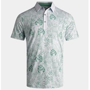 Polo pour homme de luxe, coupe ajustée, en maille extensible douce, avec logo personnalisé OEM et motif imprimé, idéal pour le golf - Product Image 1