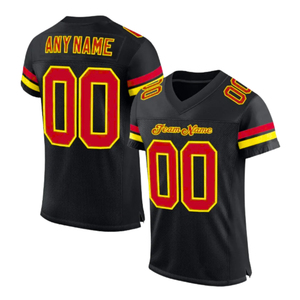 Custom American Football Jersey Unisex V-Neck Short Sleeve Sublimated Breathable Mesh Polyester Color Blocking Moisture Wicking - Product Image 2