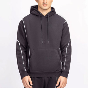 Conjunto de Sudadera con Capucha y Pantalones Deportivos Extra Grandes de Primera Calidad, Ropa Deportiva Informal de Dos Piezas, Estampado Sólido de Invierno, Corte Regular - Product Image 5