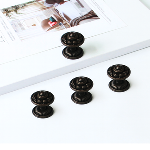 Poignée de meuble ronde vintage durable en alliage de zinc, bouton décoratif perlé classique pour tiroir, cuisine, salle de bain, armoire, quincaillerie de mobilier - Product Image 3