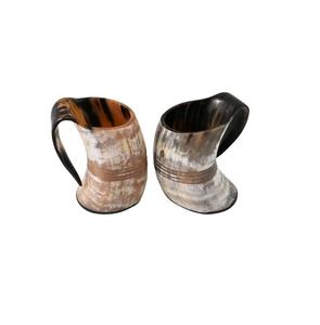 Taza de cuerno vikingo natural hecha a mano estilo náutico tallado Venta caliente para servir y beber en el restaurante del hotel en casa - Product Image 1