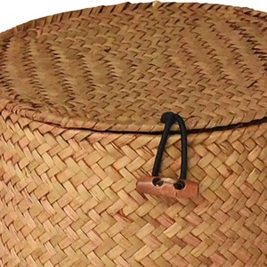 ตะกร้าหวายทรงกลมพร้อมฝาปิดแบบสแนปออน ตะกร้าเก็บของทำมือ ขายส่ง เป็นมิตรกับสิ่งแวดล้อม ผลิตในเวียดนาม - Product Image 6