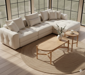 Mesa de Centro Moderna de Madera Ecológica, Mesa Ovalada Minimalista para Sala de Estar, Mesa Auxiliar para el Hogar, Muebles para Hotel - Product Image 1
