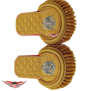 KEW - Epaulettes de Hombro de Metal Amarillo Bordados de Alta Calidad, Tamaño Personalizable, Accesorio Decorativo de Lujo - Product Image 1