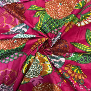 Hand Block Printed Cotton Running Fabric Yard Eco-Friendly Organic Lightweight Soft <b>Breathable</b> for Bags Curtains Dressmaking - Product Image 1