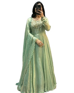 Designed All-day comfort Summer Rich <b>Party</b> Special Beautiful Neck Design Faux Fur Fabric Moisture Wicking Stretchable Floor - Product Image 1