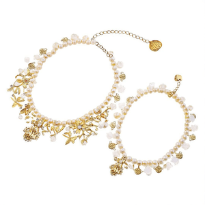 Radiant Multicolor Pearl Openable Charm <b>Bangles</b> <b>Set</b>-Gold Plated Brass Floral Ethnic Style - Product Image 2