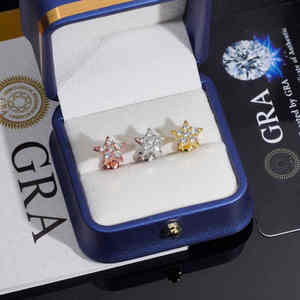 ZAWO HOUSE Boucles d'oreilles pendantes de luxe en argent sterling 925 plaqué rhodium, serties de moissanite VVS, style hip-hop glacé, testées au diamant - Product Image 4