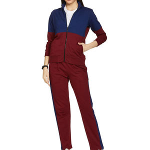 Ensemble veste courte et pantalon d'hiver pour femmes, à blocs de couleur, fermeture éclair, décontracté, deux pièces, tissu doux, tenue de rue quotidienne - Product Image 4