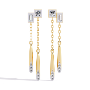 Long <b>Dangle</b> Women Party <b>Earrings</b> Sparking <b>Gold</b> Chain Drop <b>Earrings</b> for Women Fine Jewelry 18K <b>Gold</b> Plated Jewellery - Product Image 1