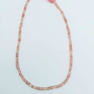 Perles de quartz fraise facettées en forme de rondelle, 4 pouces, pour la fabrication de bijoux, vente en gros - Product Image 2