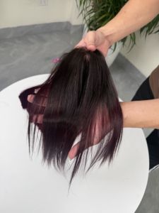 ผมต่อแบบเส้นตรงสีเบอร์กันดีออมเบร  สีแดงไวน์  ผมเวอร์จินแท้จากเวียดนาม  แบบ Double Drawn - Product Image 4