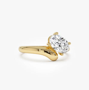 Anillo Étnico de Joyería Fina con Diamante Cultivado en Laboratorio de 14K, Chapado en Rodio, Corte Brillante Redondo, para Boda y Aniversario - Product Image 1