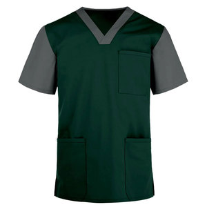 <b>Doctors</b> Unisex V-Neck Cotton Polyester Canvas Scrub Uniform <b>Set</b> Needle Detection Hospital Shirt Pant Combo Quick Dry Breathable - Product Image 1