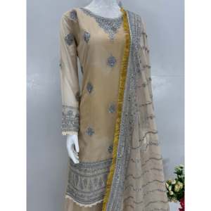 Hermoso conjunto Sharara de trabajo manual para mujer para fiestas - Product Image 6