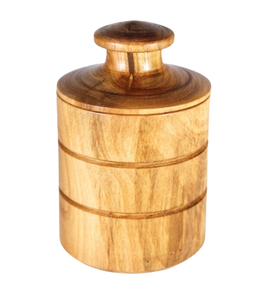 Ensemble de trois boîtes de cuisine de différentes tailles, fabriquées à la main, pour le thé, le café, le sucre ou les épices, en bois naturel fini, avec couvercle - Product Image 5