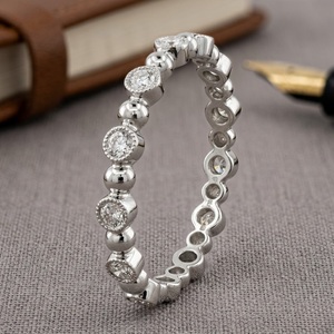 Anillo de Boda Clásico de Oro de 18K con Diamantes Naturales, Anillo de Eternidad con Diamantes para el Mercado de Canadá y Europa, Joyería Personalizada con MOQ Bajo - Product Image 1