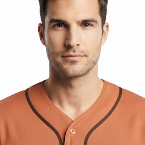 Fournisseur d'uniformes de baseball professionnels personnalisés, imprimés, respirants, anti-humidité, avec design de passepoil, pour hommes, vêtements de sport de compétition, 100% - Product Image 5