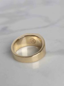 14K Yellow Gold Custom Initial Letter A Moissanite Signet <b>Ring</b> VVS1 D Color Personalized <b>Name</b> <b>Ring</b> for Men Women - Product Image 3