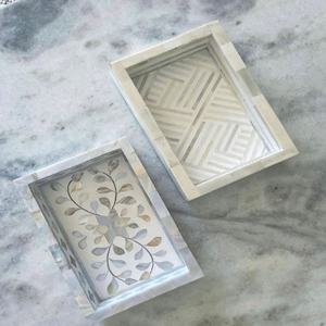 Nuevo contenedor de combinación multicolor para uso en el baño, caja con incrustaciones de hueso de joyería para Decoración de mesa, juego de bandejas con cajas - Product Image 5