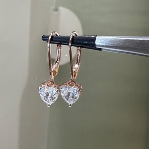 Pendientes Colgantes de Diamante Cultivado en Laboratorio con Forma de Corazón, 2CT, Oro de 14K, Joyería Romántica para Mujer, para Fiestas y Eventos - Product Image 1