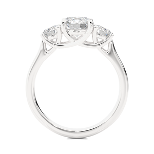 Anillo de Compromiso de Diamantes Cultivados en Laboratorio de 18K y 1.95CT, Corte Redondo, 3 Piedras, para Mujer, Venta al Por Mayor de Fábrica - Product Image 4